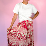 Maya Geometric Maxi Skirt - Deep Pink