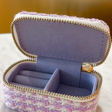 Mini Tweed Jewelry Box - Purple