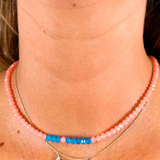 Mia Crystal Necklace - Pink/Blue