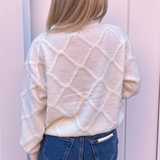 Argyle Textured Sweater - Ivory