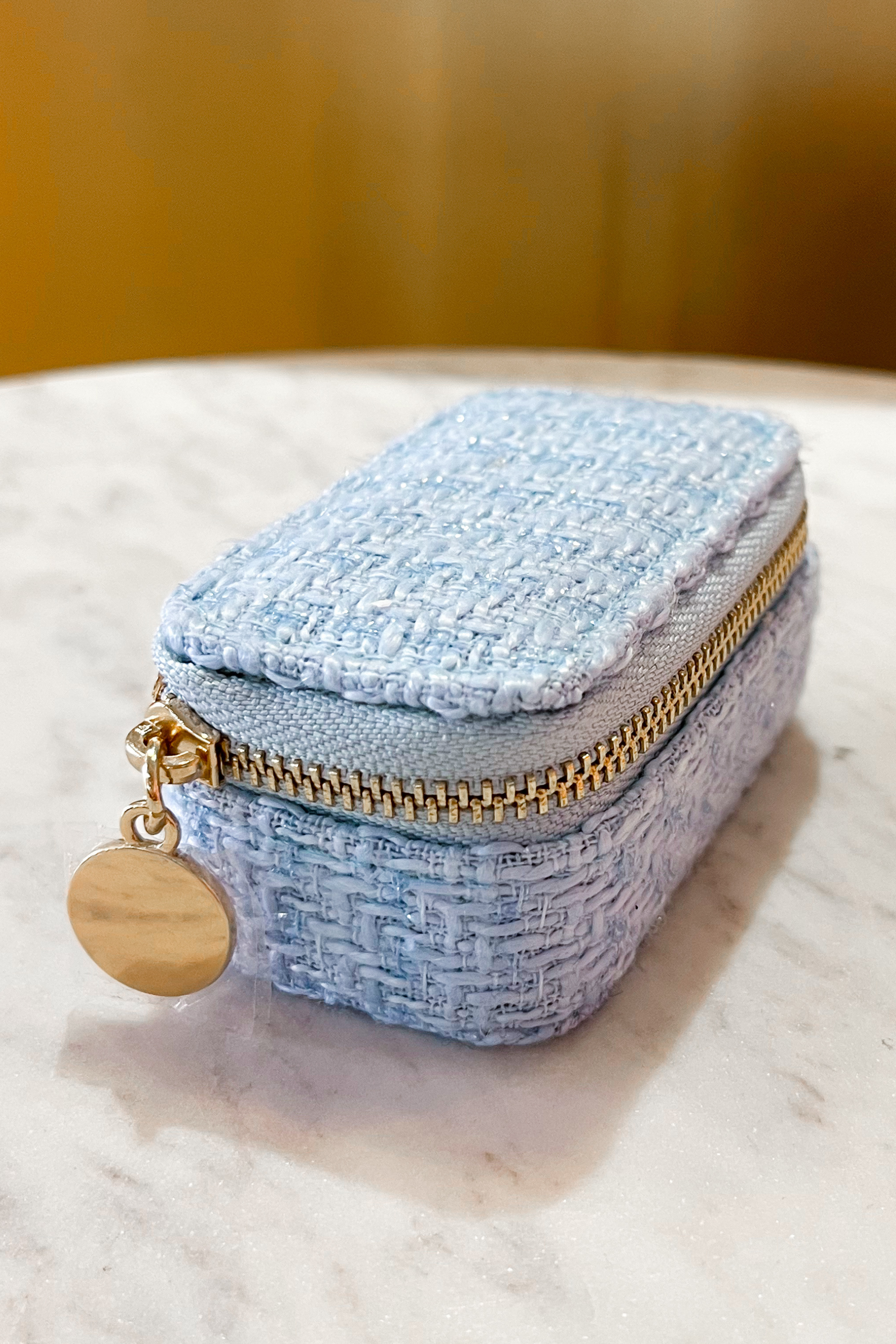 Mini Tweed Jewelry Box - Blue