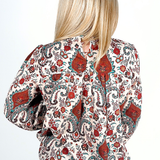 Johanna Paisley Long Sleeve Top - Bordeaux