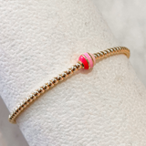 Ombre Color Bead Bracelet - Hot Pink