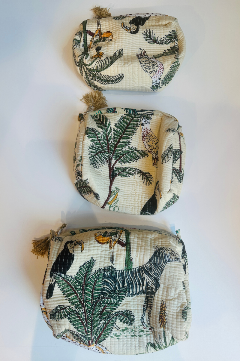 Set of 3 Lined Cosmetic Bags